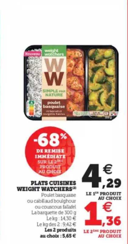 plats cuisinés weight watchers