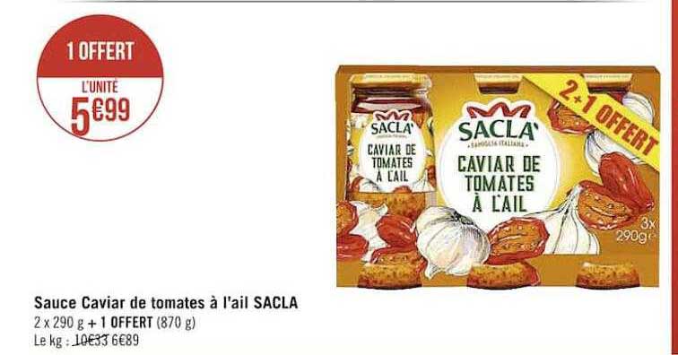 sauce caviar de tomates à l'ail sacla