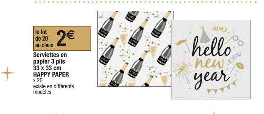 serviettes en papier 3 plis 33 x 33 cm happy paper