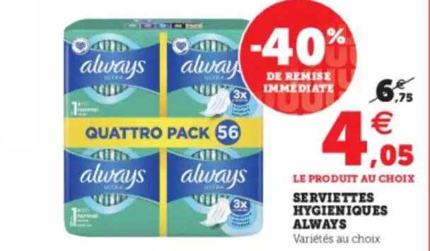 serviettes hygiéniques always