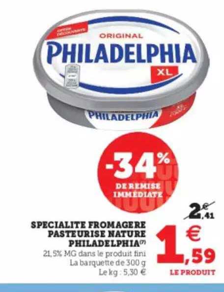 Spécialité Fromagère Pasteurisé Nature Philadelphia