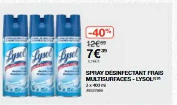 spray désinfectant frais multisurfaces - lysol