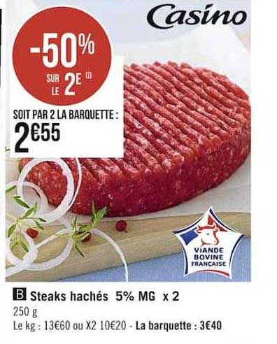 Steaks Hachés 5% Mg X2