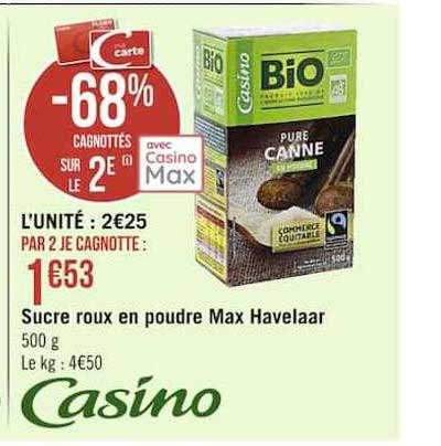 sucre roux en poudre max havelaar