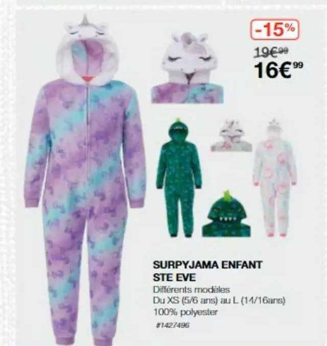 surpyjama enfant ste eve