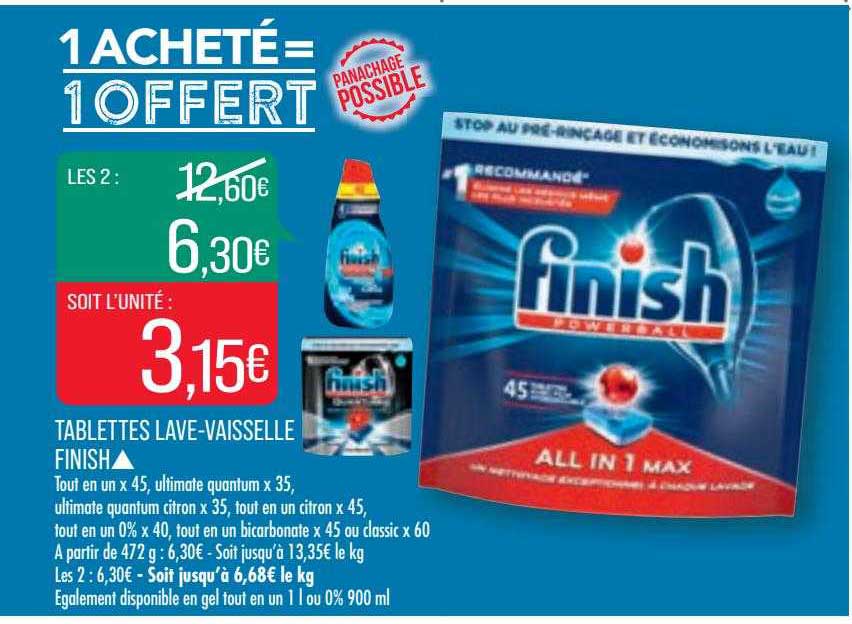 tablettes lave-vaisselle finish