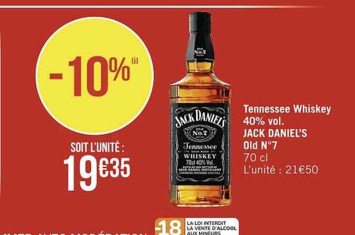 tennessee whiskey 40% vol. jack daniel's