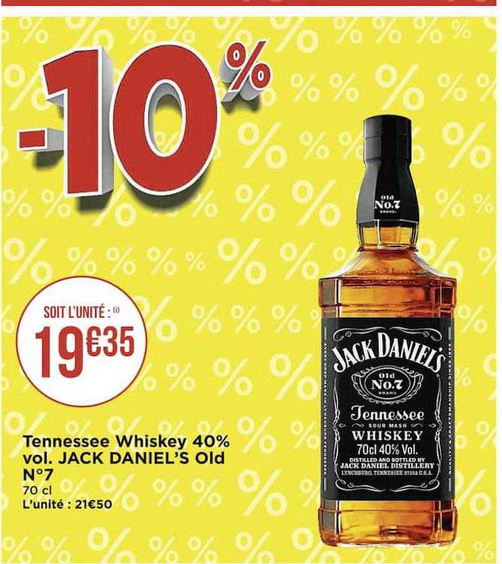tennessee whiskey 40% vol. jack daniel's old n°7