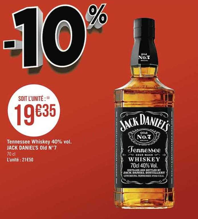 tennessee whiskey 40% vol. jack daniel's old n°7