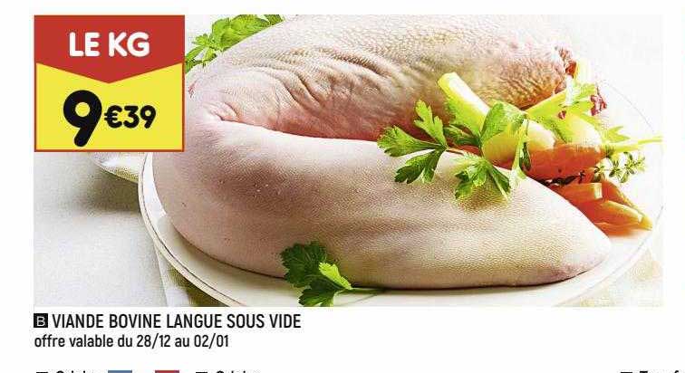 viande bovine : langue sous vide
