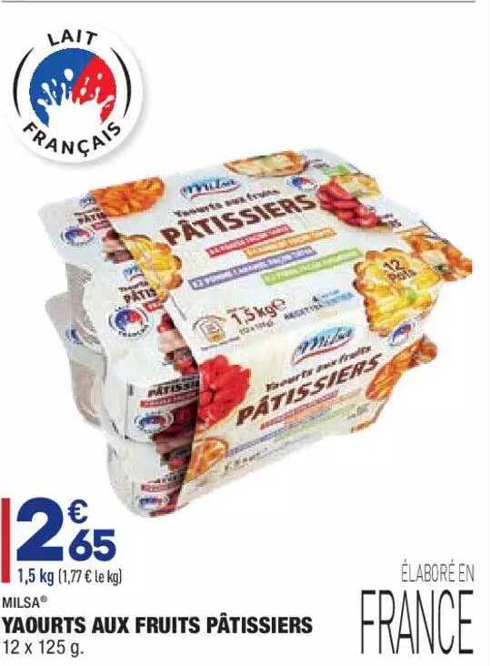 yaourts aux fruits pâtissiers milsa