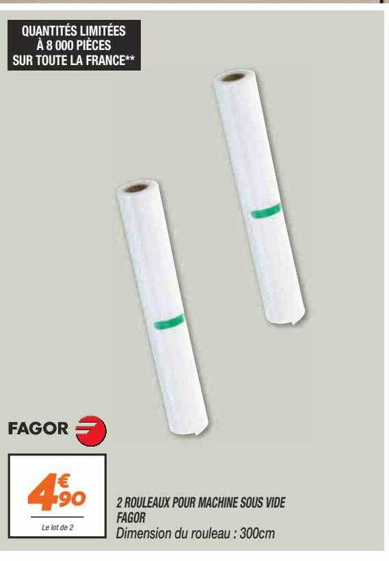 2 rouleaux pour machine sous vide fagor