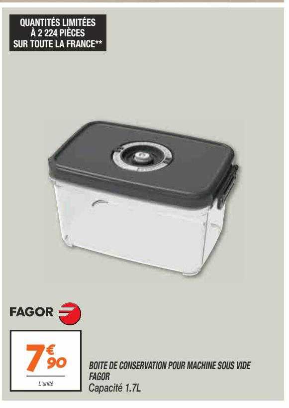 Boîte De Conservation Pour Machine Sous Vide Fagor