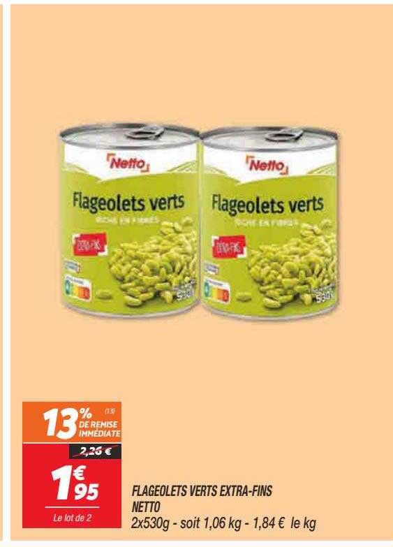 flageolets verts extra-fins netto