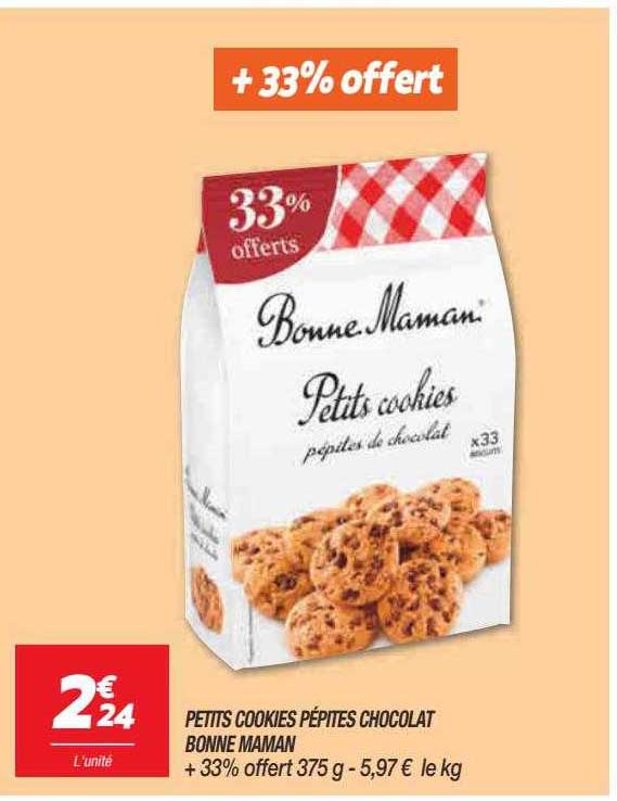 petits cookies pépites chocolat bonne maman