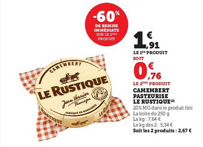 Camembert Pasteurisé Le Rustique