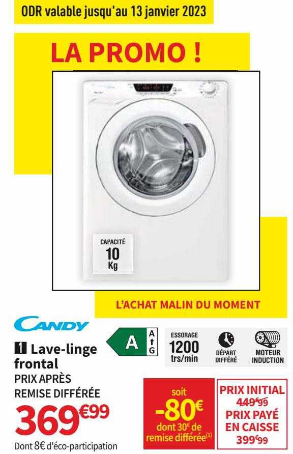 candy lave-linge frontal