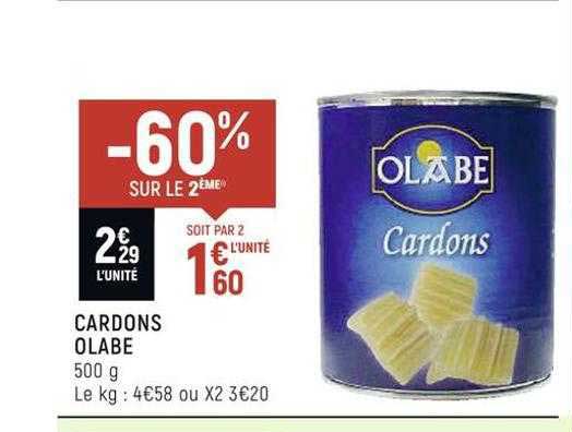 cardons olabe -60% sur le 2ème