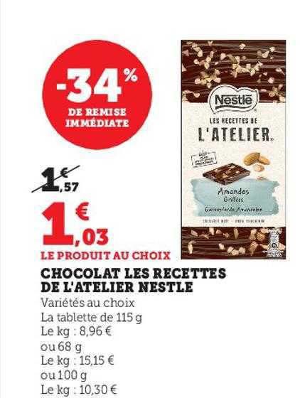 chocolat les recettes de l'atelier nestlé
