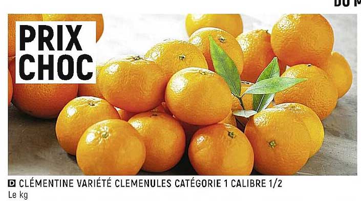 Clémentine Variété Clemenules Catégorie 1 Calibre 1 2