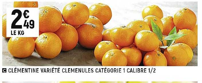 clémentine variété clémenules catégories 1 calibre 1-2