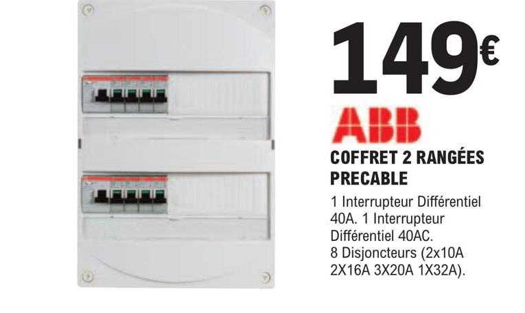 coffret 2 rangées precable abb