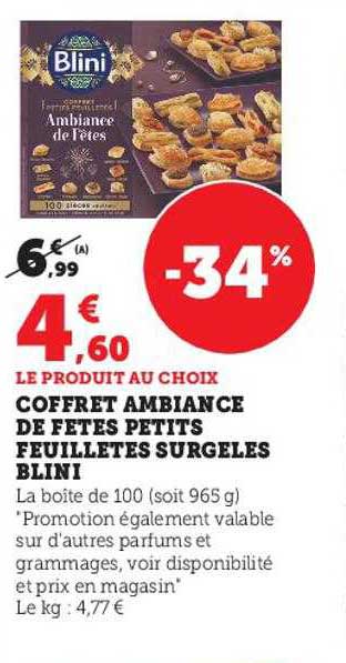 coffret ambiance de fêtes petits feuilletés surgelés blini