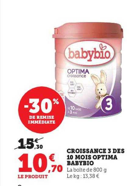 Croissance 3 Dès 10 Mois Optima Babybio