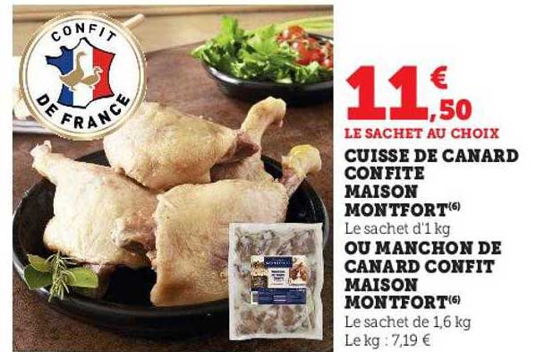 Cuisse De Canard Confite Ou Manchon De Canard Confit Maison Montfort