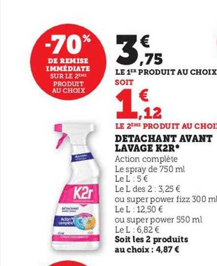 détachant avant lavage k2r