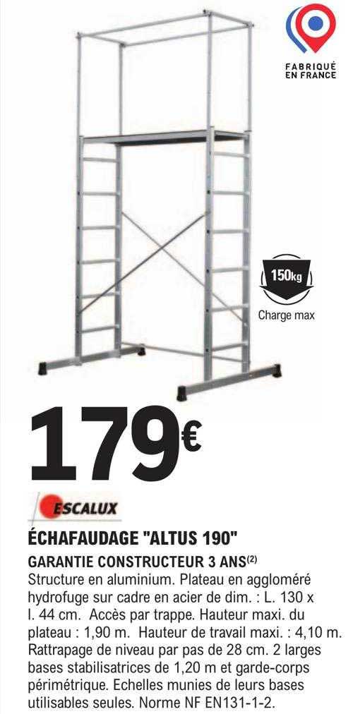 échafaudage "altus 190" escalux