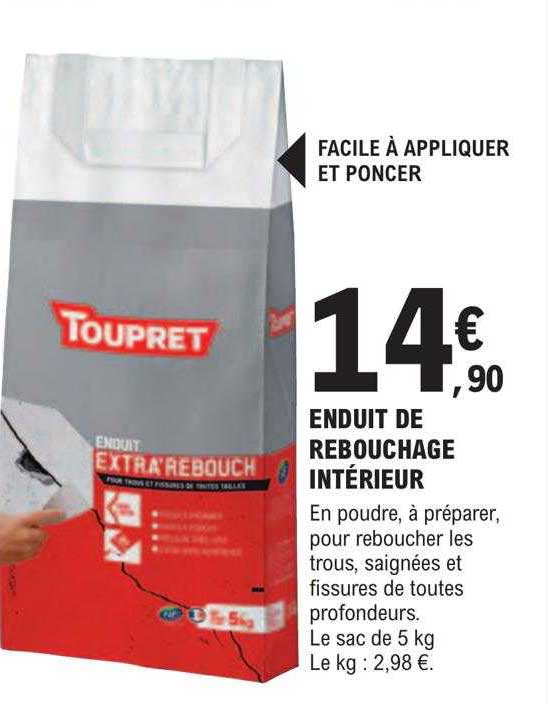 Enduit De Rebouchage Intérieur Toupret