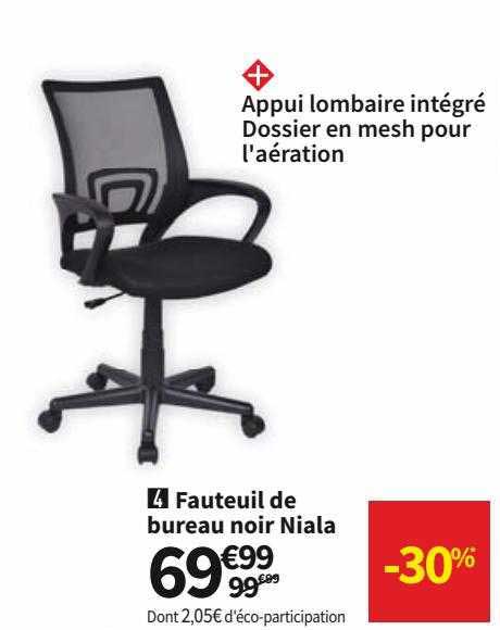 Fauteil De Bureau Noir Niala
