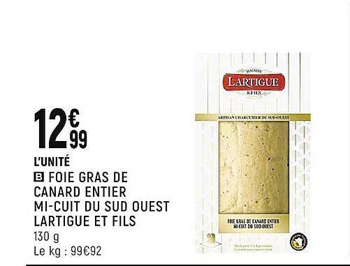 foie gras de canard entier mi-cuit du sud ouest lartigue et fils