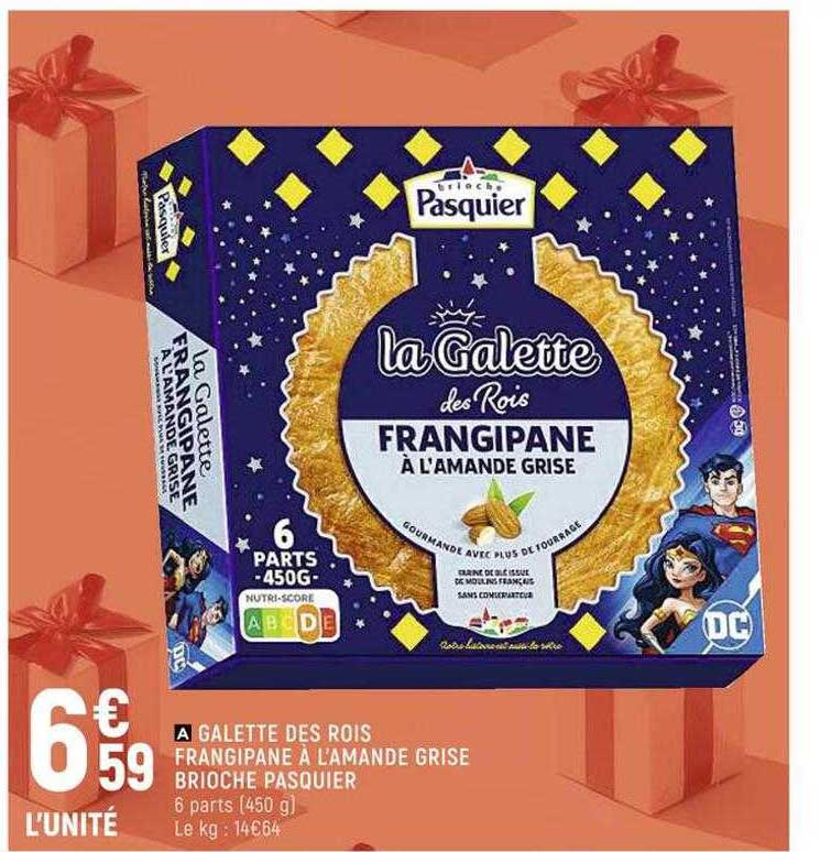 galette des rois frangipane à l'amande grise brioche pasquier