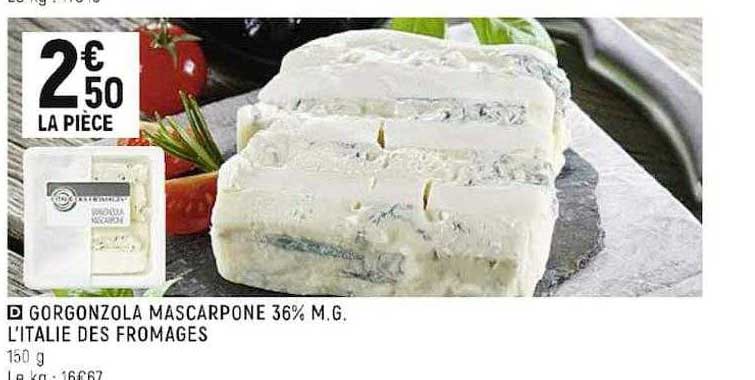 gorgonzola mascarpone 36% m.g. l'italie des fromages
