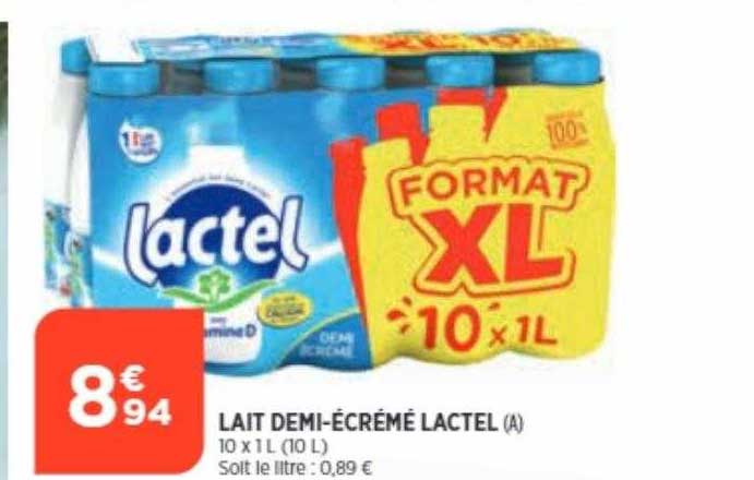 lait demi-écrémé lactel