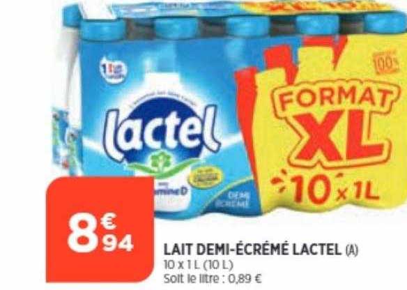 lait demi-écrémé lactel
