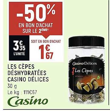 les cèpes déshydratées casino délices