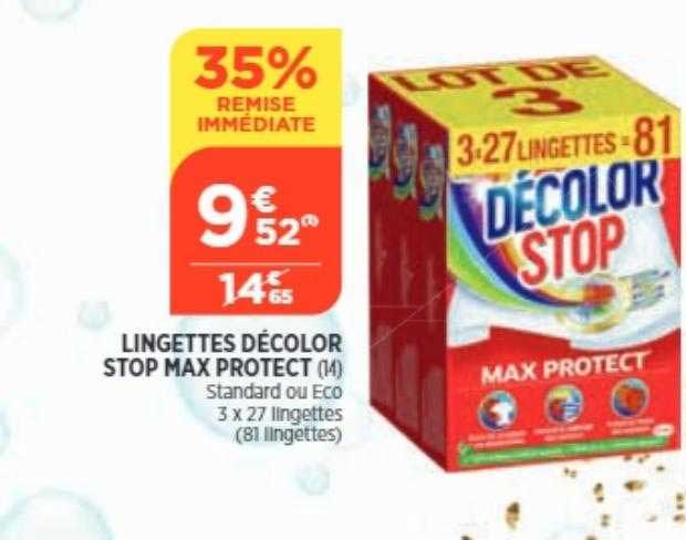 lingettes décolor stop max protect 35% remise immédiate