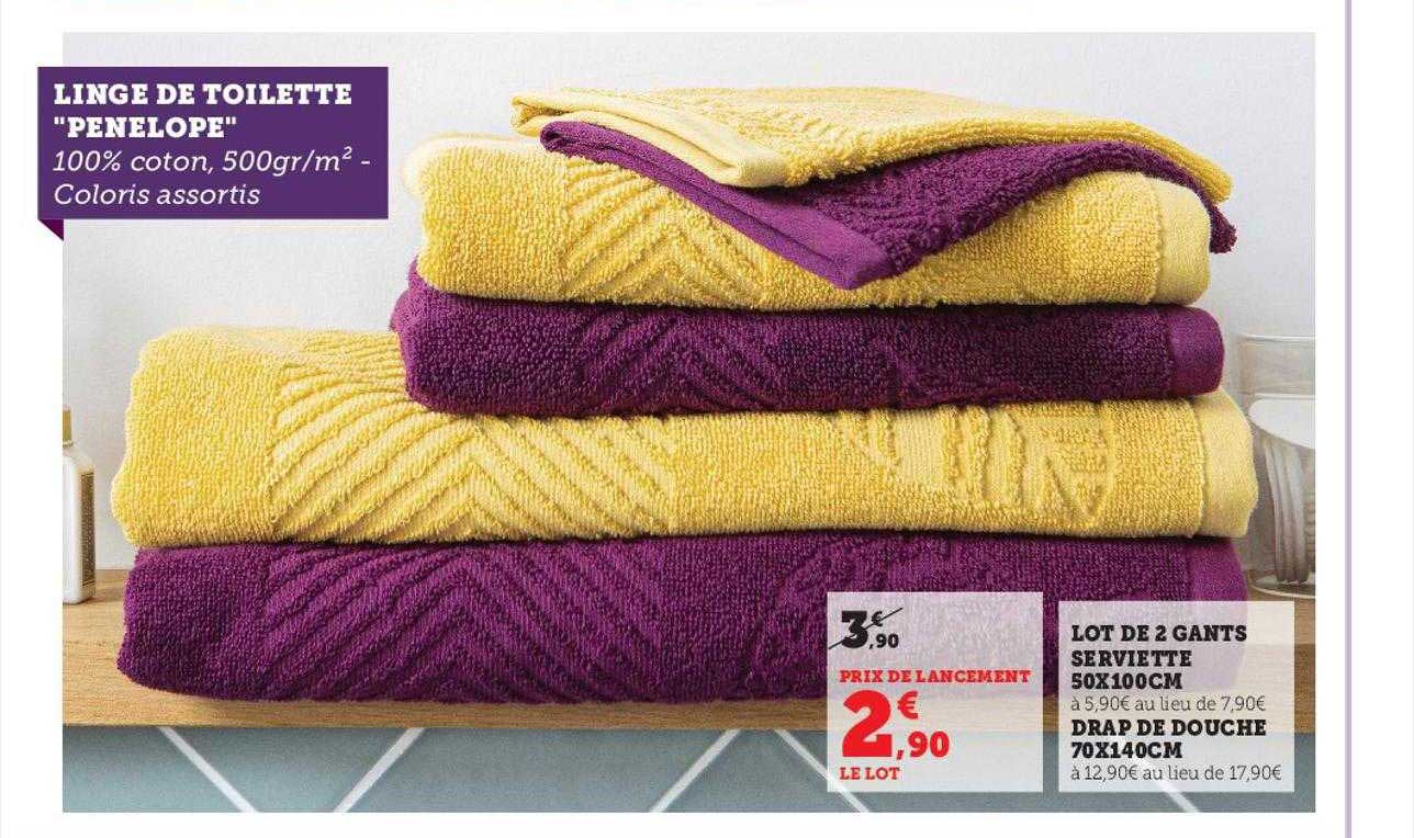Lot De 2 Gants Serviette 50 X 100 Cm, Drap De Douche 70 X 140 Cm
