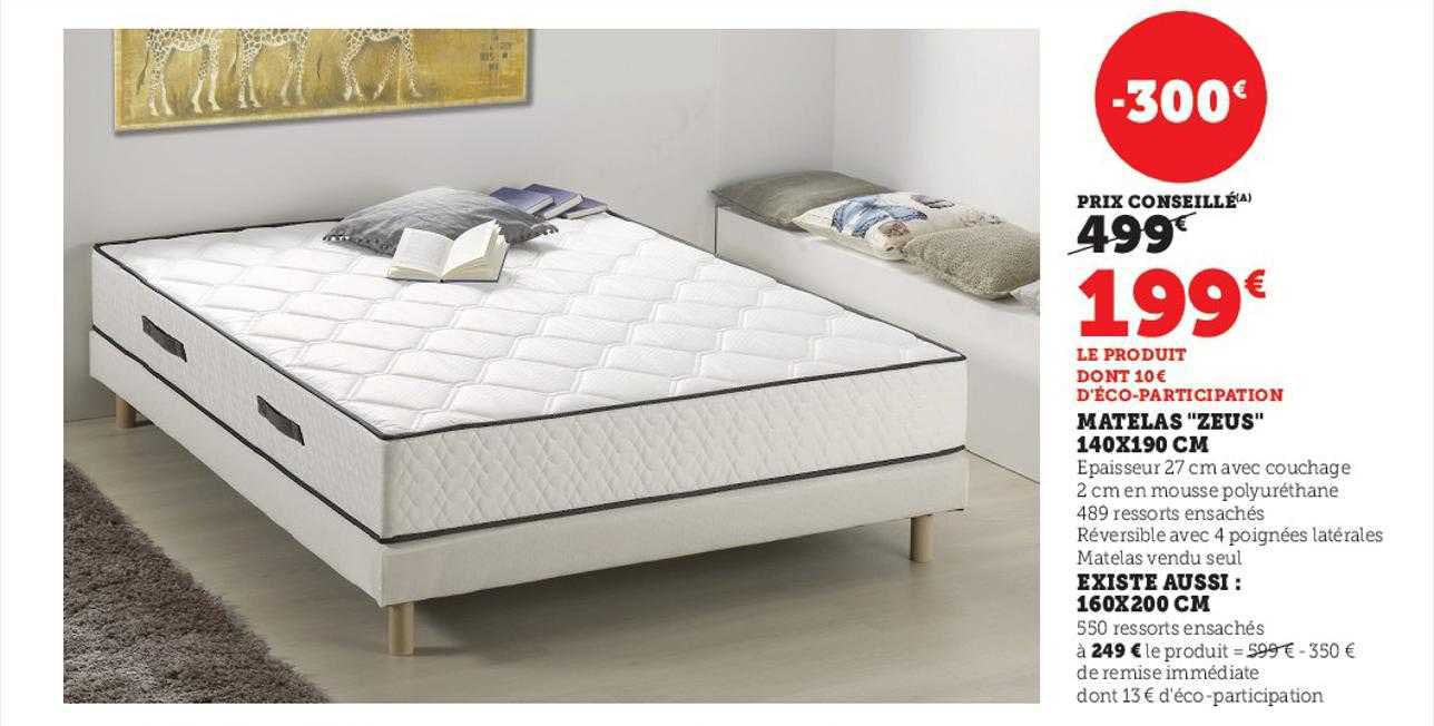 matelas "zeus" 140 x 190 cm existe aussi : 160 x 200 cm