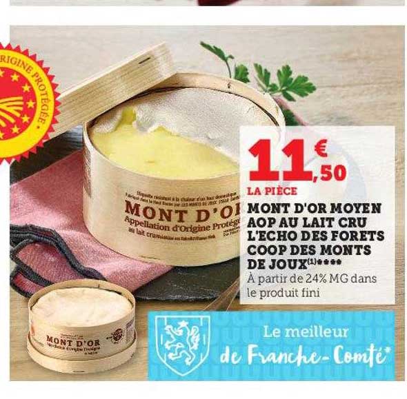 mont d'or moyen aop au lait cru l'écho des forêts coop des monts de joux