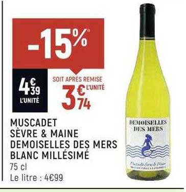 muscadet sèvre & maine demoiselles des mers blanc millésimé