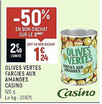 Olives Vertes Farcies Aux Amandes Casino