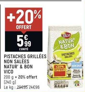 Pistaches Grillées Non Salées Natur' & Bon Vico