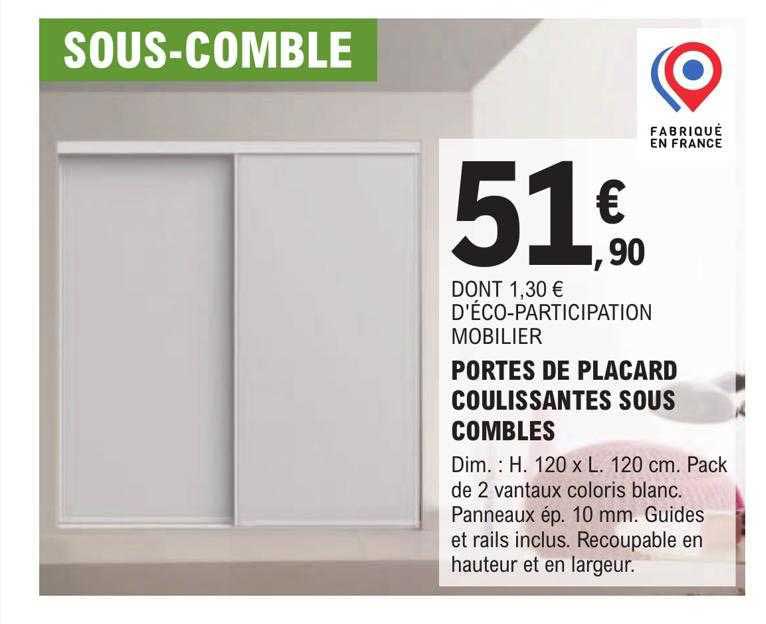 portes de placard coulissantes sous combles