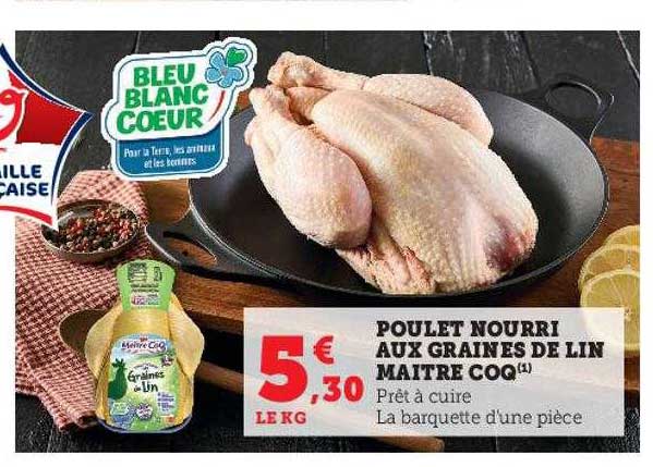 poulet nourri aux graines de lin maître coq