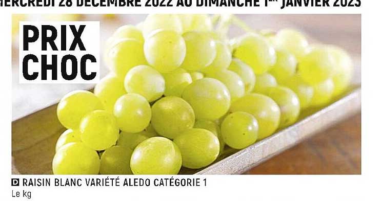 raisin blanc variété aledo catégorie 1