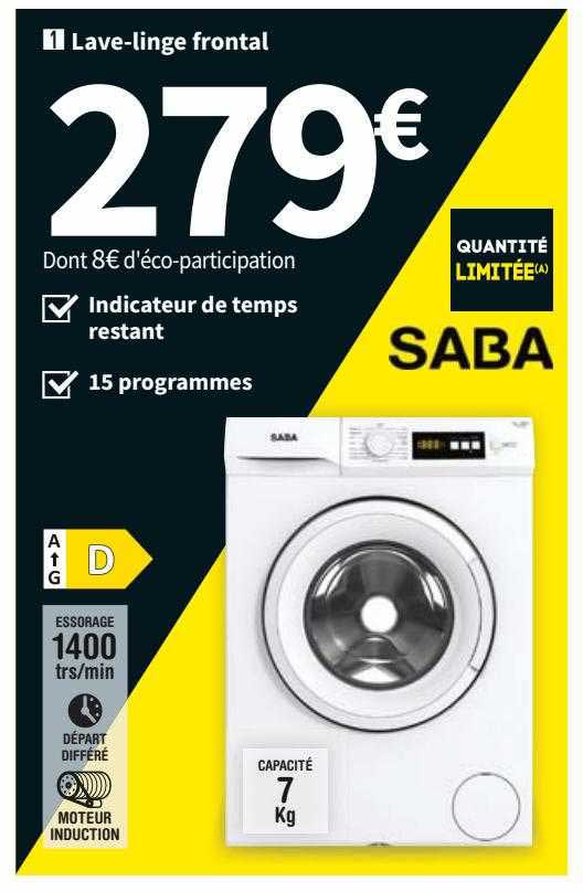 saba lave-linge frontal
